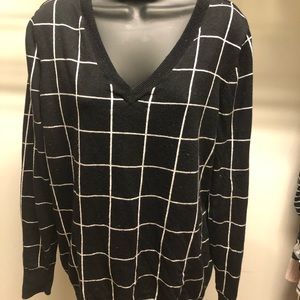 Black and White V Neck